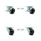 Service Caster 3.25 Inch Phenolic Caster Set with Roller Bearings 4 Swivel Lock 2 Brake SCC SCC-30CS3420-PHR-SLB-BSL-2-BSL-2 - alternate 1